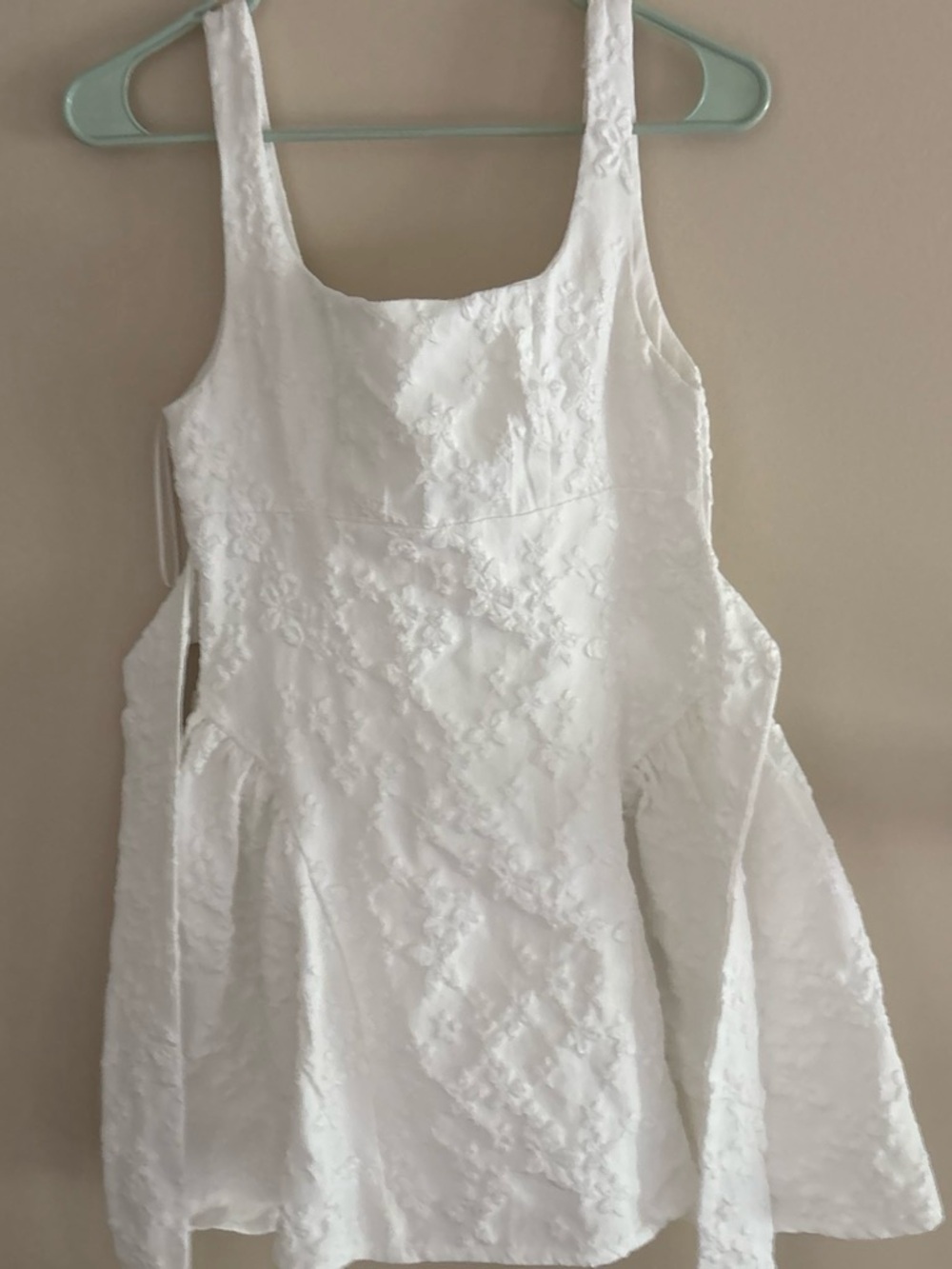 White Textured Lace Dress
